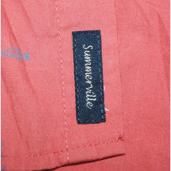 Magellan Mens 2XL Classic Fit Pink Tiny Fish Pattern Button Up Shirt Summerville - Picture 6 of 9